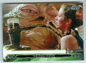 slave princess leia with jabba the hutt trading card star wars jedi legacy 2013 topps #34l carrie fisher