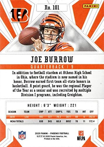 Football NFL 2020 Panini Phoenix Fire Burst #101 Joe Burrow RC Bengals