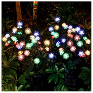 tonulax solar garden lights – newest solar powered landscape tree lights with larger solar capacity, solar decorative lights outdoor for pathway, patio, front yard decoration(2 pack)