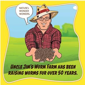 Uncle Jim's Worm Farm Red Wiggler Live Composting Worms Mix for Garden Soil or Fishing | Starter Pack of Compost Worms Improves Soil Structure and Quality for Healthier Gardens | 100 Count