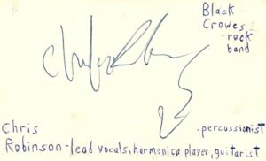 chris robinson lead vocals black crowes rock band signed index card jsa coa