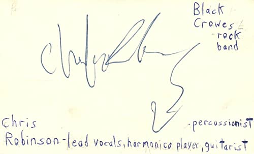 Chris Robinson Lead Vocals Black Crowes Rock Band Signed Index Card JSA COA