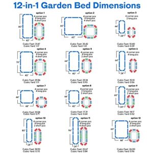 Crirax Galvanized Raised Garden Beds Outdoor for Vegetables,Planters for Outdoor Plants,DIY 12-in-1 Large Metal Garden Bed Planter Boxes Outdoor 1 Set for 12 Shapes Size Garden Planters