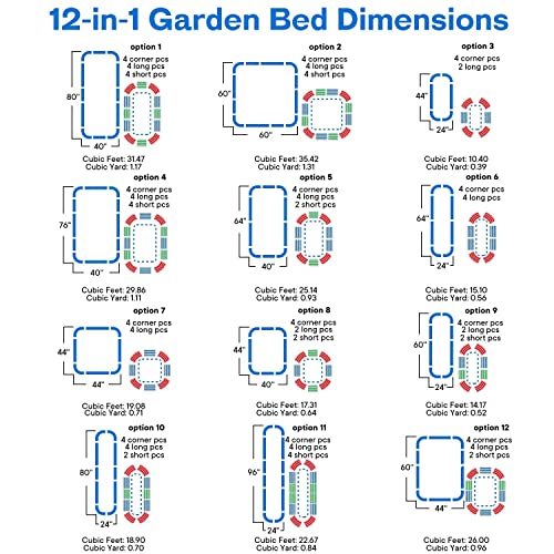 Crirax Galvanized Raised Garden Beds Outdoor for Vegetables,Planters for Outdoor Plants,DIY 12-in-1 Large Metal Garden Bed Planter Boxes Outdoor 1 Set for 12 Shapes Size Garden Planters