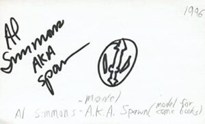 al simmons aka spawn comic book autographed signed index card jsa coa