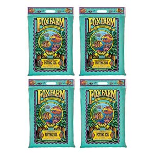 foxfarm fx14053 ocean forest plant garden ph adjusted 12 quarts potting soil blend mix for containerized plants, 9 pound bag, 4 pack