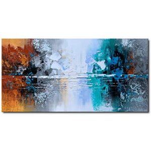 hand painted oil painting on canvas lake landscape wall art modern abstract home decor