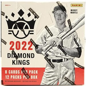 2022 panini donruss diamond kings baseball hobby box (12 packs/8 cards: 1 auto, 1 mem)