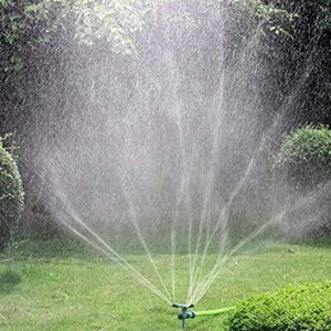 garden sprinkler, kadaon 360 degree rotating lawn sprinkler large area coverage – adjustable, weighted gardening watering system
