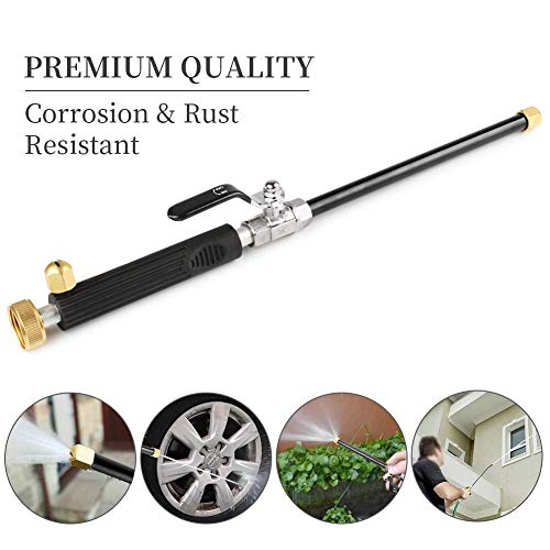 Hydro Jet High Pressure Power Washer Wand - Portable High Pressure Water Gun 2 Nozzles, Power Pressure Washer Hose Nozzle Attachment for Garden Hose, Pressure Washer Wand for Garden or Car Washing