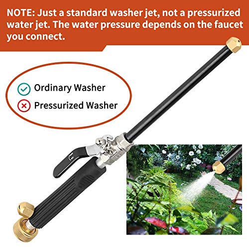 Hydro Jet High Pressure Power Washer Wand - Portable High Pressure Water Gun 2 Nozzles, Power Pressure Washer Hose Nozzle Attachment for Garden Hose, Pressure Washer Wand for Garden or Car Washing