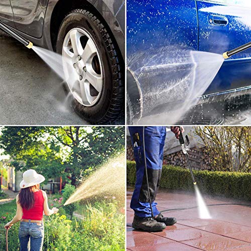 Hydro Jet High Pressure Power Washer Wand - Portable High Pressure Water Gun 2 Nozzles, Power Pressure Washer Hose Nozzle Attachment for Garden Hose, Pressure Washer Wand for Garden or Car Washing