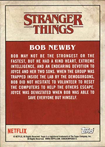 2019 Topps Stranger Things Welcome to the Upside Down Character Cards #15 Bob Newby Official Netflix Television Series Collectible Trading Card