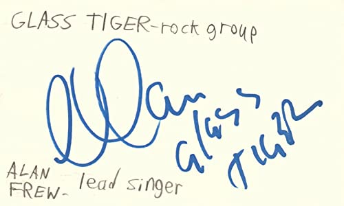 Alan Frew Lead Singer Glass Tiger Rock Band Music Signed Index Card JSA COA