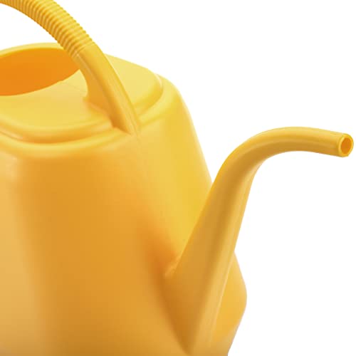 Fasmov 1-Gallon Plastic Watering Can with Comfortable Handle, Garden Watering Cans Long Spout for Indoor Outdoor Watering Plants, Yellow