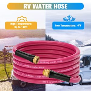 WELLUCK 25 FT RV Water Hose - Food Grade Drinking Water Hose- Phthalate, BPA Free Hose - Anti Kink and Flexible Garden Hose for RV Camper and Marine Use- Purple, 5/8inch Diameter