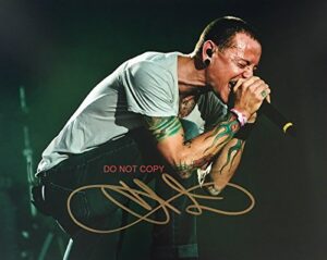 chester bennington of linkin park reprint signed photo #8 rp