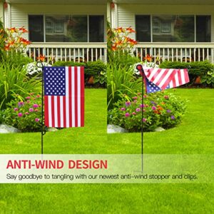 Anley Upgraded Garden Flag Plastic Stopper Stops and Anti-Wind Alligator Clips - Durable & Weather Resistance for 5 Garden Flag Poles Stands - 10 Pieces Set