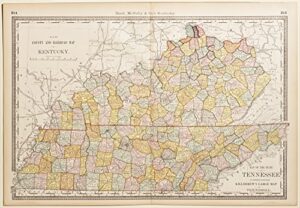 a new county & railroad map of kentucky & state map of tennessee