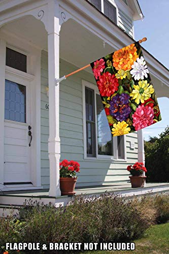 Toland Home Garden 102064 Zippy Zinnias Spring Flag 28x40 Inch Double Sided Spring Garden Flag for Outdoor House summer Flag Yard Decoration