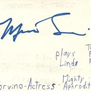 Mira Sorvino Actress Mighty Aphrodite Film Autographed Signed Index Card JSA COA