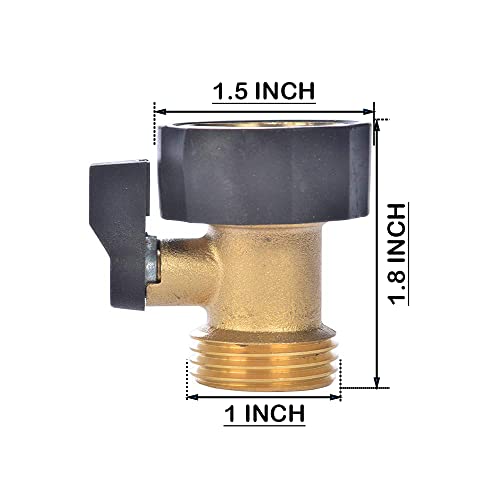 3/4" Brass Garden Hose Shut Off Valve,1-Way Restricted-Flow Water Shut-Off, Fits 3/4 Inch Hose Connector