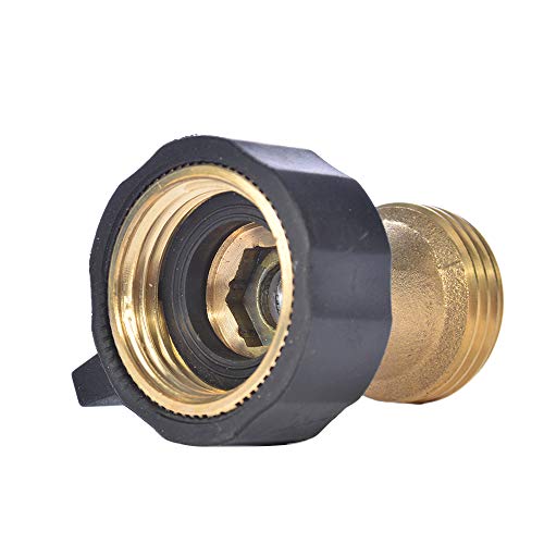 3/4" Brass Garden Hose Shut Off Valve,1-Way Restricted-Flow Water Shut-Off, Fits 3/4 Inch Hose Connector