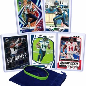 DK Metcalf Football Cards (5) Assorted Bundle - Seattle Seahawks Trading Card Gift Set