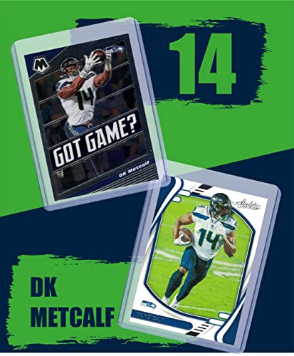 DK Metcalf Football Cards (5) Assorted Bundle - Seattle Seahawks Trading Card Gift Set