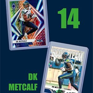 DK Metcalf Football Cards (5) Assorted Bundle - Seattle Seahawks Trading Card Gift Set