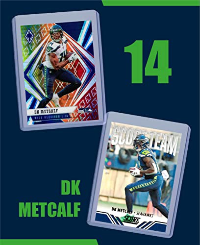 DK Metcalf Football Cards (5) Assorted Bundle - Seattle Seahawks Trading Card Gift Set