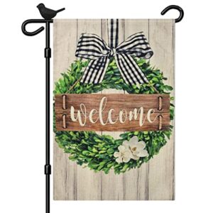 share&care welcome garden flag and spring garder flag decorative of different holidays for garden and home decoration 12 x 18 inches (welcome)