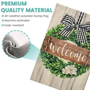 SHARE&CARE Welcome Garden Flag and Spring Garder Flag Decorative of different holidays for Garden and Home Decoration 12 x 18 Inches (Welcome)