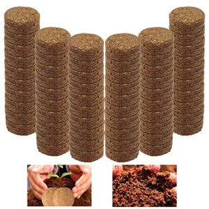 iceyyyy 60pcs 40mm compressed coco coir fiber potting soil – expanding organic coco coir pellet fiber soil, peat soil pellets seeds starting plugs for planting (60, 1.57inch)