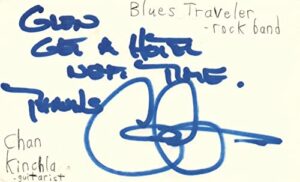 chan kinchla guitarist blues traveler rock band music signed index card jsa coa