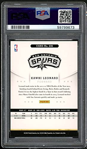 Kawhi Leonard Rookie Card 2012-13 Hoops #236 PSA 8