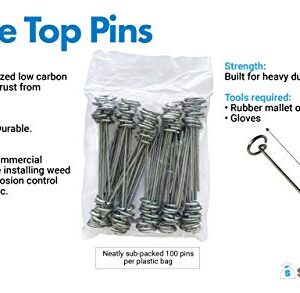 Sandbaggy Garden Staples - Landscape Staples 6-inch Circle Top Pins for Landscaping and SOD - Landscape Pins Garden Stakes Weed Barrier Pins (100 Pins)