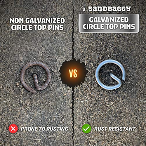 Sandbaggy Garden Staples - Landscape Staples 6-inch Circle Top Pins for Landscaping and SOD - Landscape Pins Garden Stakes Weed Barrier Pins (100 Pins)