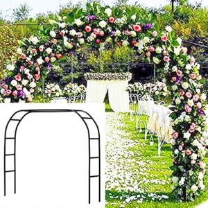 metal garden arbor wedding arch 76.8 inch h x 90.5 inch w 94.5 inch h x 55 inch w assemble freely 2 sizes for various climbing plant roses vines bridal party decoration pergola arbor (black)