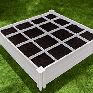Vita VT17104 48in x 7.5in GRO Grid Garden Bed, 7.38" H, White