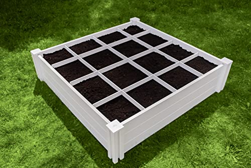 Vita VT17104 48in x 7.5in GRO Grid Garden Bed, 7.38" H, White