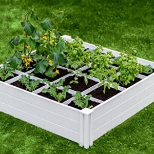 Vita VT17104 48in x 7.5in GRO Grid Garden Bed, 7.38" H, White