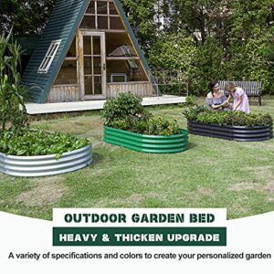Land Guard Galvanized Raised Garden Bed Kit, Galvanized Planter Raised Garden Boxes Outdoor, Oval Large Metal Raised Garden Beds for Vegetables………