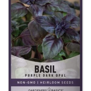 Basil Seeds for Planting Herbs Purple - (Purple Dark Opal) Heirloom Non-GMO Herb Plant Seeds for Home Herb Garden Indoors, Outdoors, and Hydroponics by Gardeners Basics