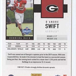 2020 Score #377 D'Andre Swift Georgia Bulldogs NFL Football Card (RC - Rookie Card) NM-MT