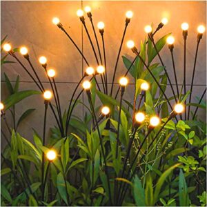 tonulax solar garden lights – new upgraded solar swaying light, sway by wind, solar outdoor lights, yard patio pathway decoration, high flexibility iron wire & heavy bulb base, warm white(2 pack)