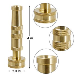 Triumpeek Solid Brass Hose Nozzle, 2 Pack 4" Heavy Duty Brass Garden Hose Nozzle with 10 Rubber Washers