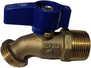 2 pieces xfitting 3/4” male npt x 3/4” garden hose threaded hose bibb no kink, blue handle, 3/4” mnpt, 3/4” ght