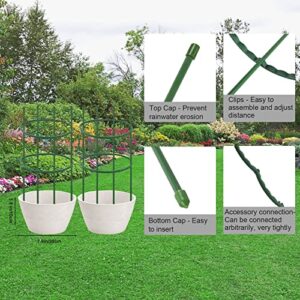 Plant Support Cages 15.7 Inches Garden Plant Support Ring Plant Stake Plant Support Tomato Cage, Perfect for Small Plants, Vegetables, Flowers, Plant Trellis for Potted Plants 2 Pack