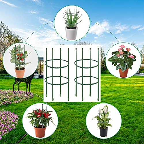 Plant Support Cages 15.7 Inches Garden Plant Support Ring Plant Stake Plant Support Tomato Cage, Perfect for Small Plants, Vegetables, Flowers, Plant Trellis for Potted Plants 2 Pack